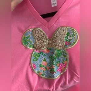 Lily Pulitzer Golden Spindle Mickey Shirt. Worn once, in perfect condition.